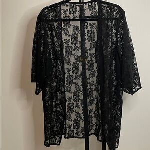 Express Black Lace Kimono Cardigan Sz Small